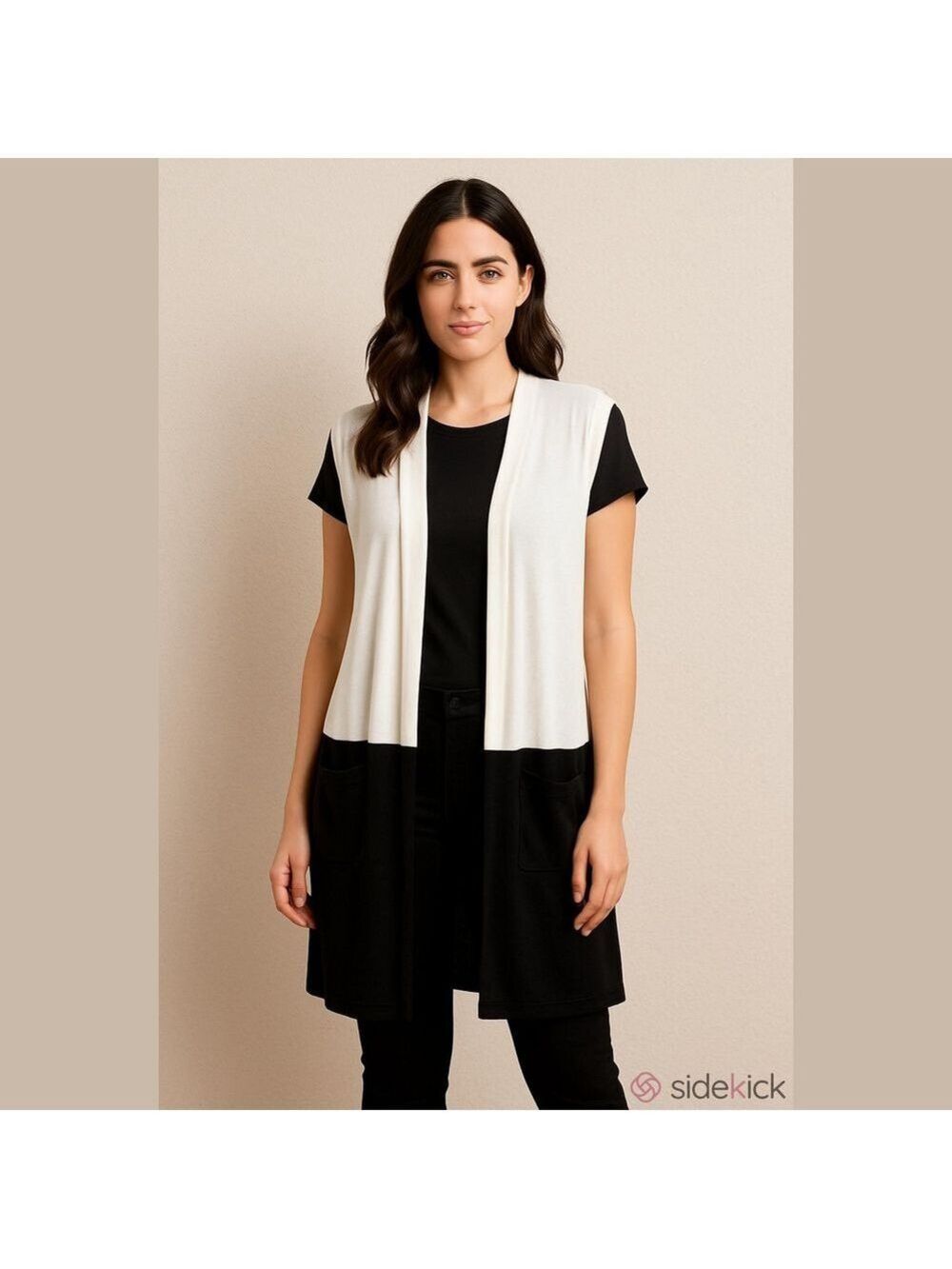 Vince Camuto White and Black Cardigan XS